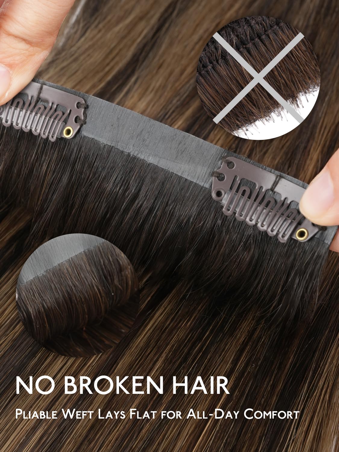 Wennalife hair extensions with clips visible