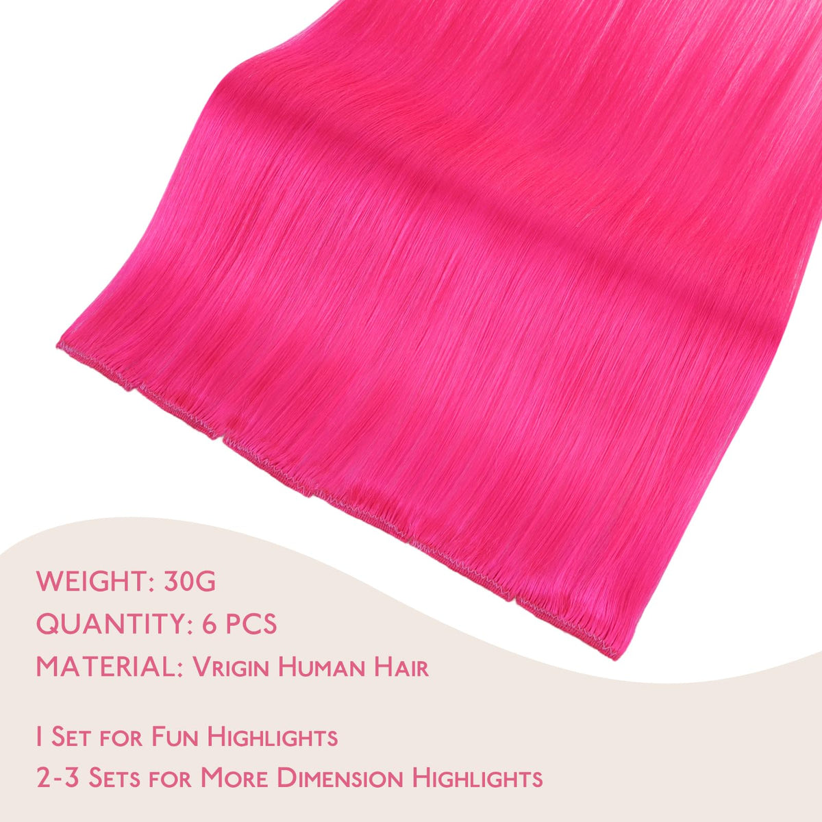 Wennalife Hot Pink Clip-in Hair Extensions packaging