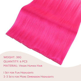 Wennalife Hot Pink Clip-in Hair Extensions packaging