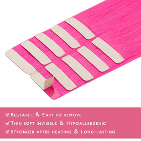 Wennalife Hot Pink Tape in Hair Extensions back view