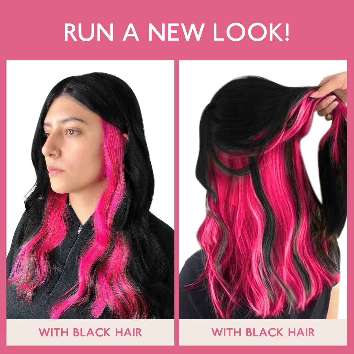 Wennalife Hot Pink Tape in Hair Extensions displayed with care instructions