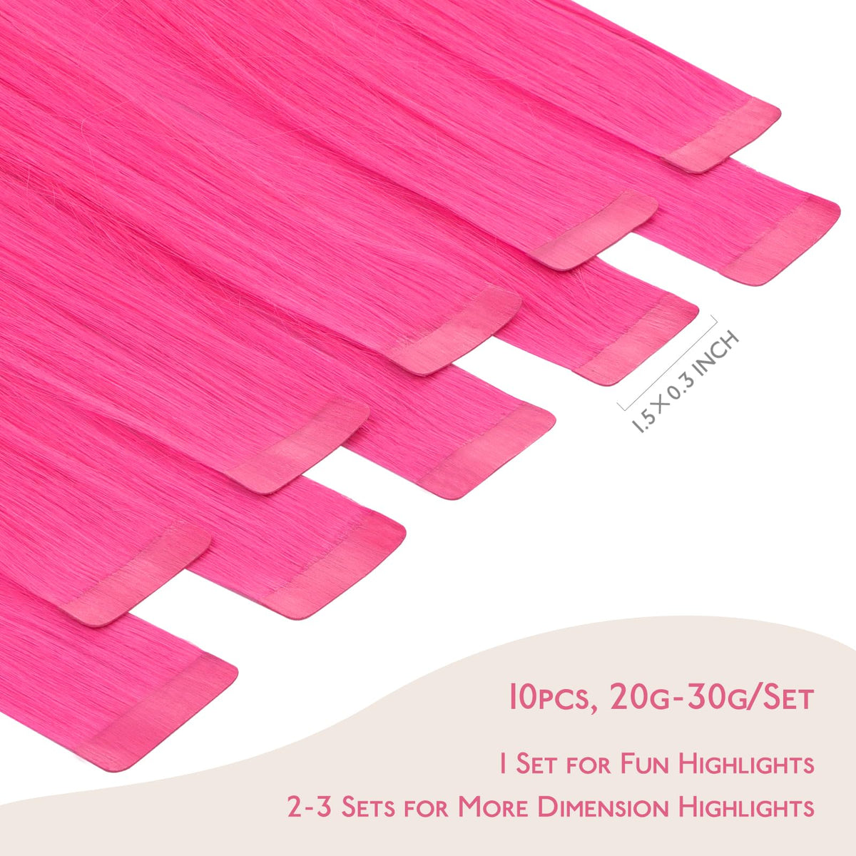 Wennalife Hot Pink Tape in Hair Extensions packaging