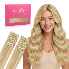 Wennalife Light Blonde Clip-In Hair Extensions front view