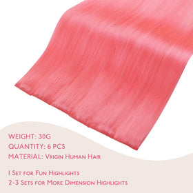Wennalife light pink clip-in hair extensions back view