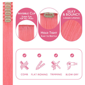 Wennalife Light Pink Clip-in Hair Extensions close-up of clips