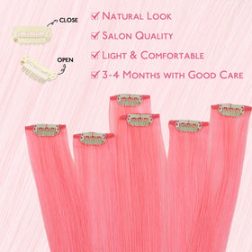 Wennalife Light Pink Clip-in Hair Extensions displayed on a mannequin