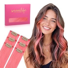 Wennalife Light Pink Clip-in Hair Extensions front view