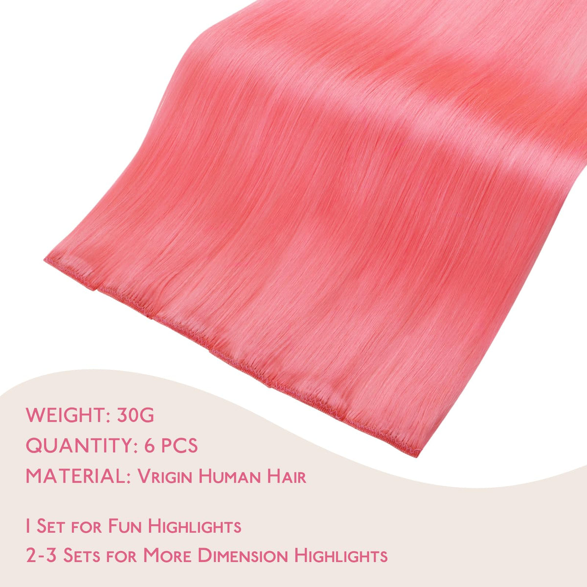Wennalife Light Pink Clip-in Hair Extensions packaging