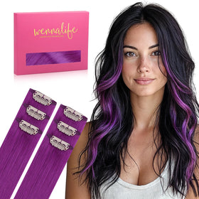 Wennalife Purple Clip-In Hair Extensions front view