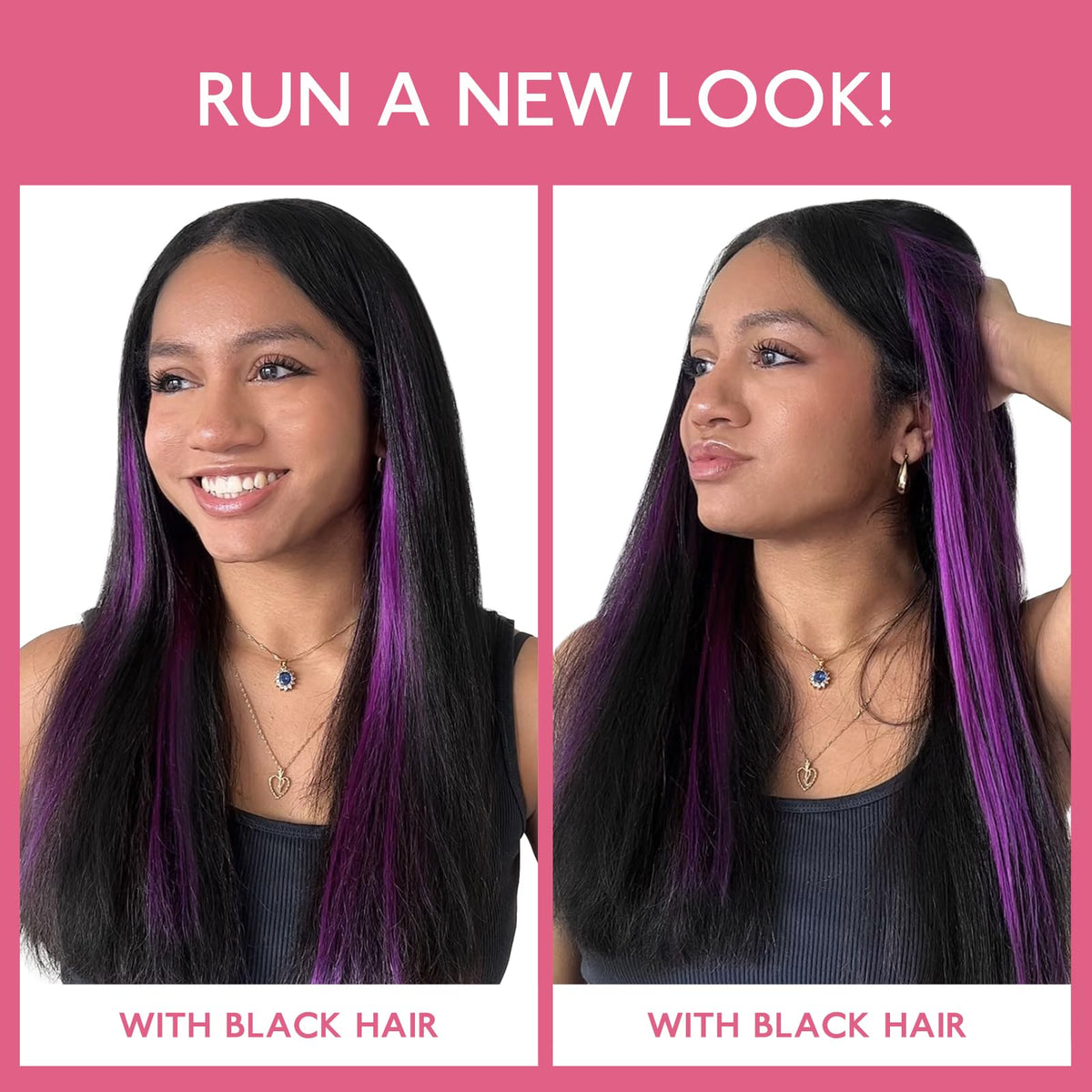 Wennalife Purple Clip-in Hair Extensions showing texture
