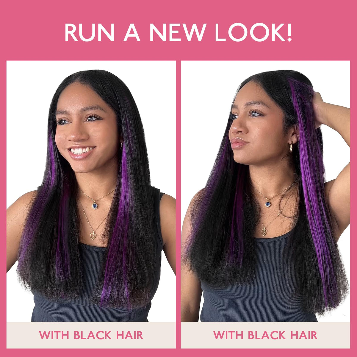 Wennalife purple tape in hair extensions displayed on a table