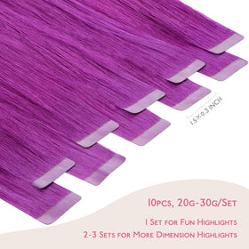 Wennalife Purple Tape in Hair Extensions packaging