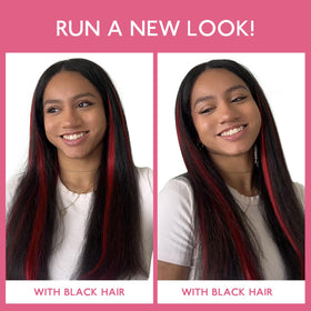 Wennalife Red Clip-in Hair Extensions 22 Inch on model