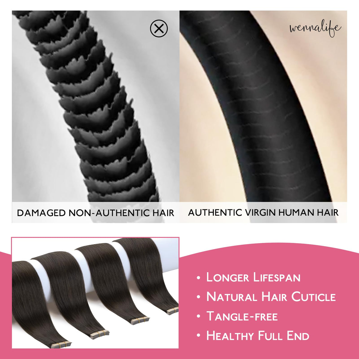Wennalife tape in extensions packaging
