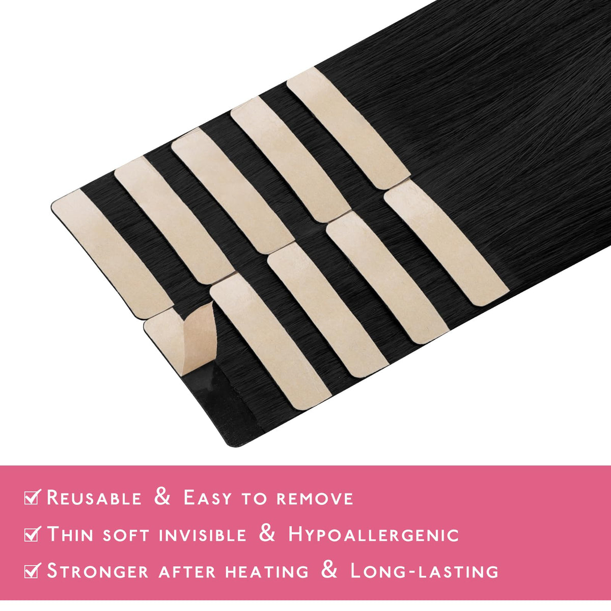 Wennalife Tape in Extensions showing length and texture