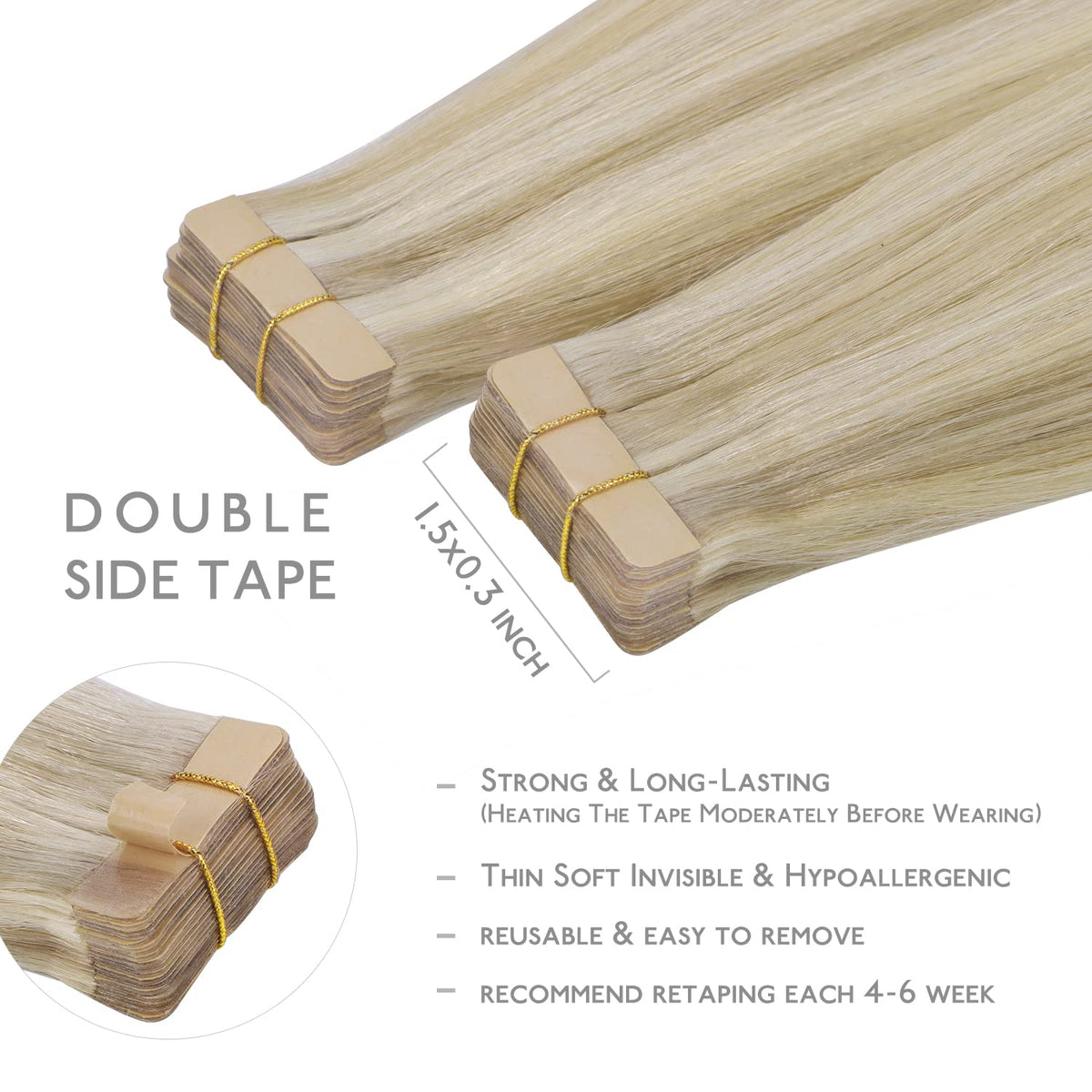 Wennalife Tape in Hair Extensions 10 inch packaging