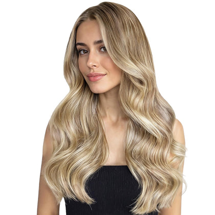 Wennalife Tape in Hair Extensions 120g 26-inch Balayage Dirty Blonde with Platinum Ends