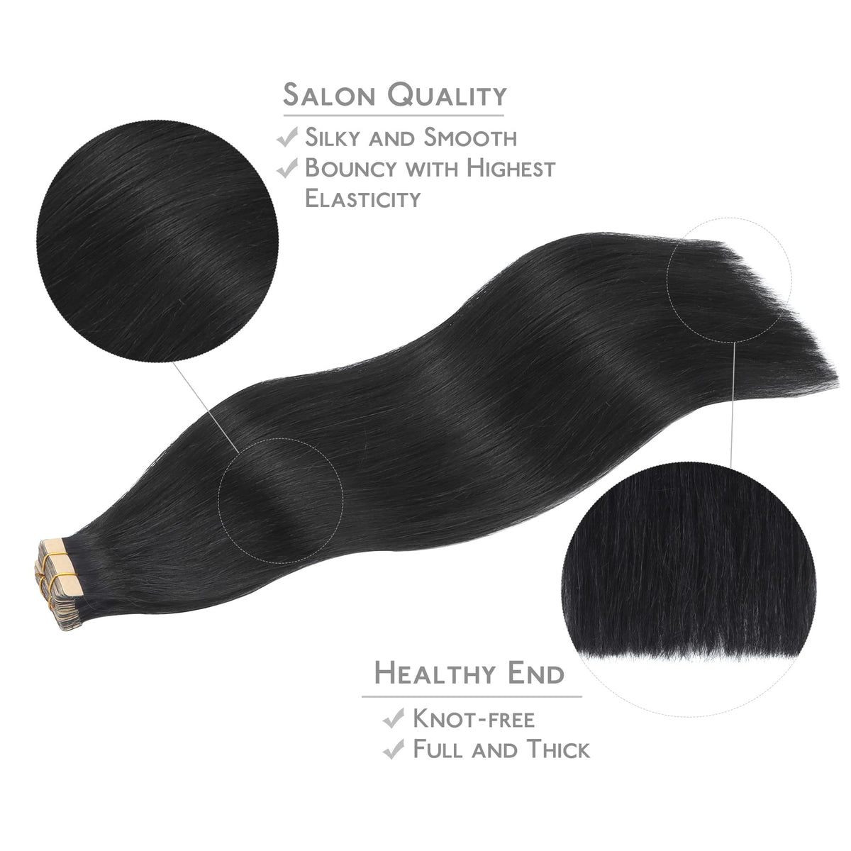 Wennalife Tape in Hair Extensions 12inch jet black packaging