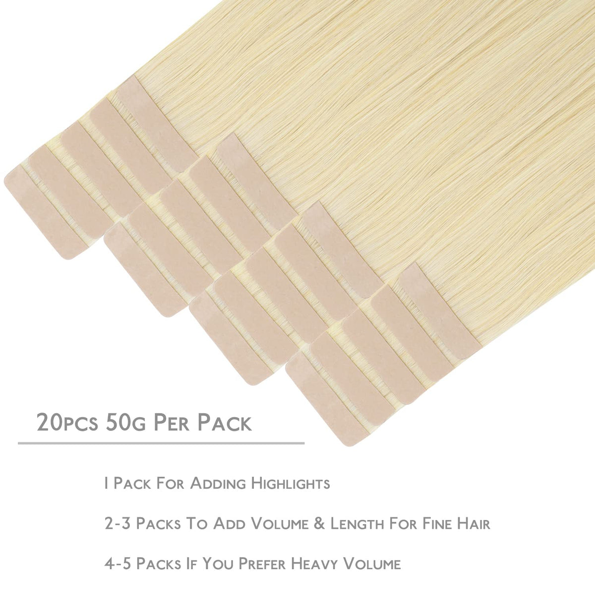 Wennalife Tape in Hair Extensions 14 inch packaging