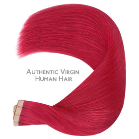 Wennalife Tape in Hair Extensions 14 inch red on model