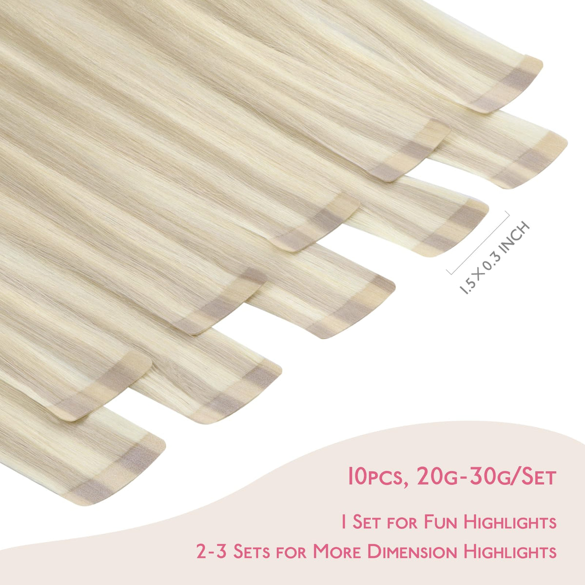 Wennalife Tape in Hair Extensions 16 inch close-up