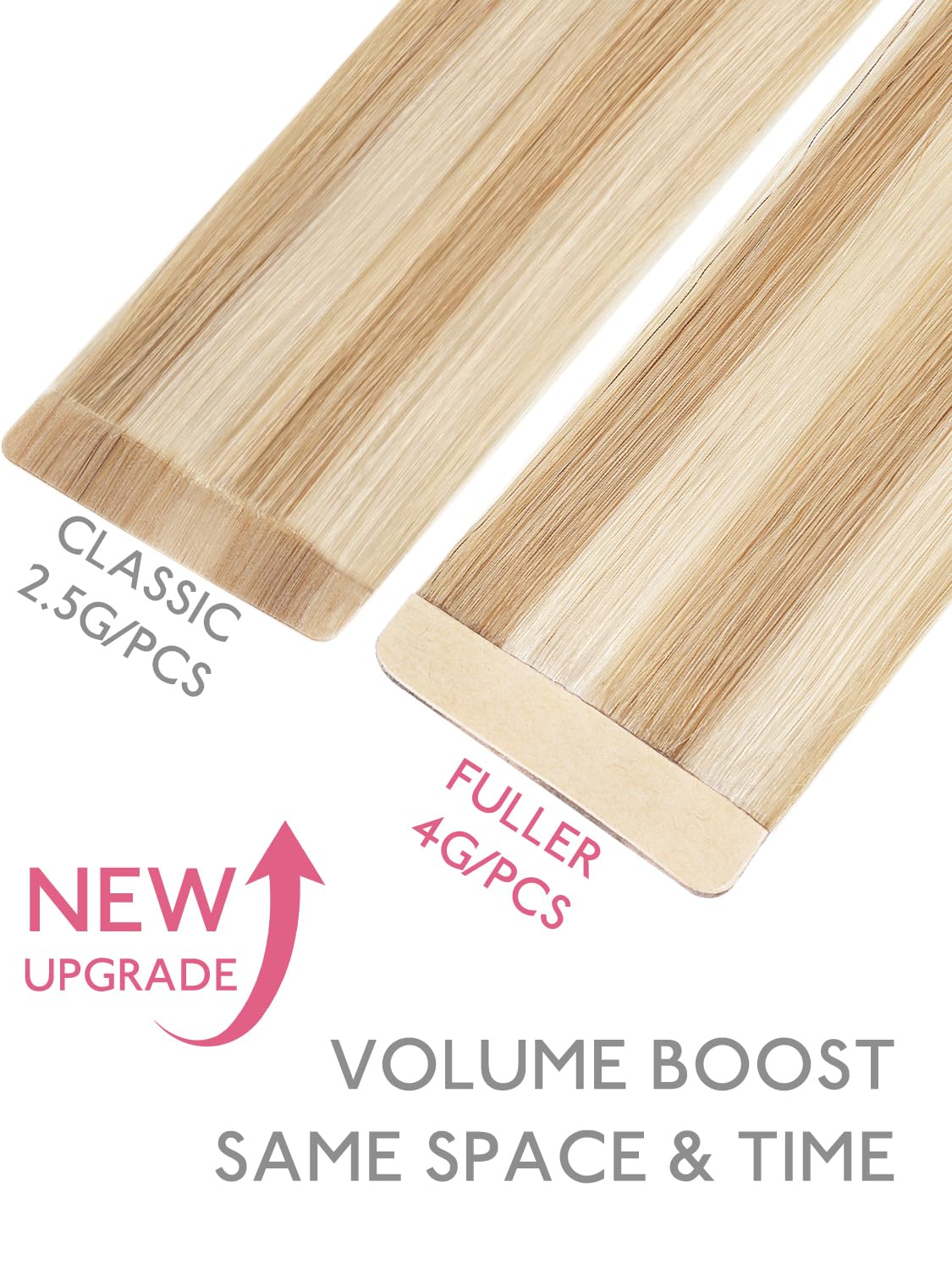 Wennalife Tape in Hair Extensions 20 inch close-up of weft