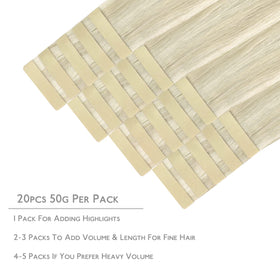 Wennalife Tape in Hair Extensions 20 pieces packaging