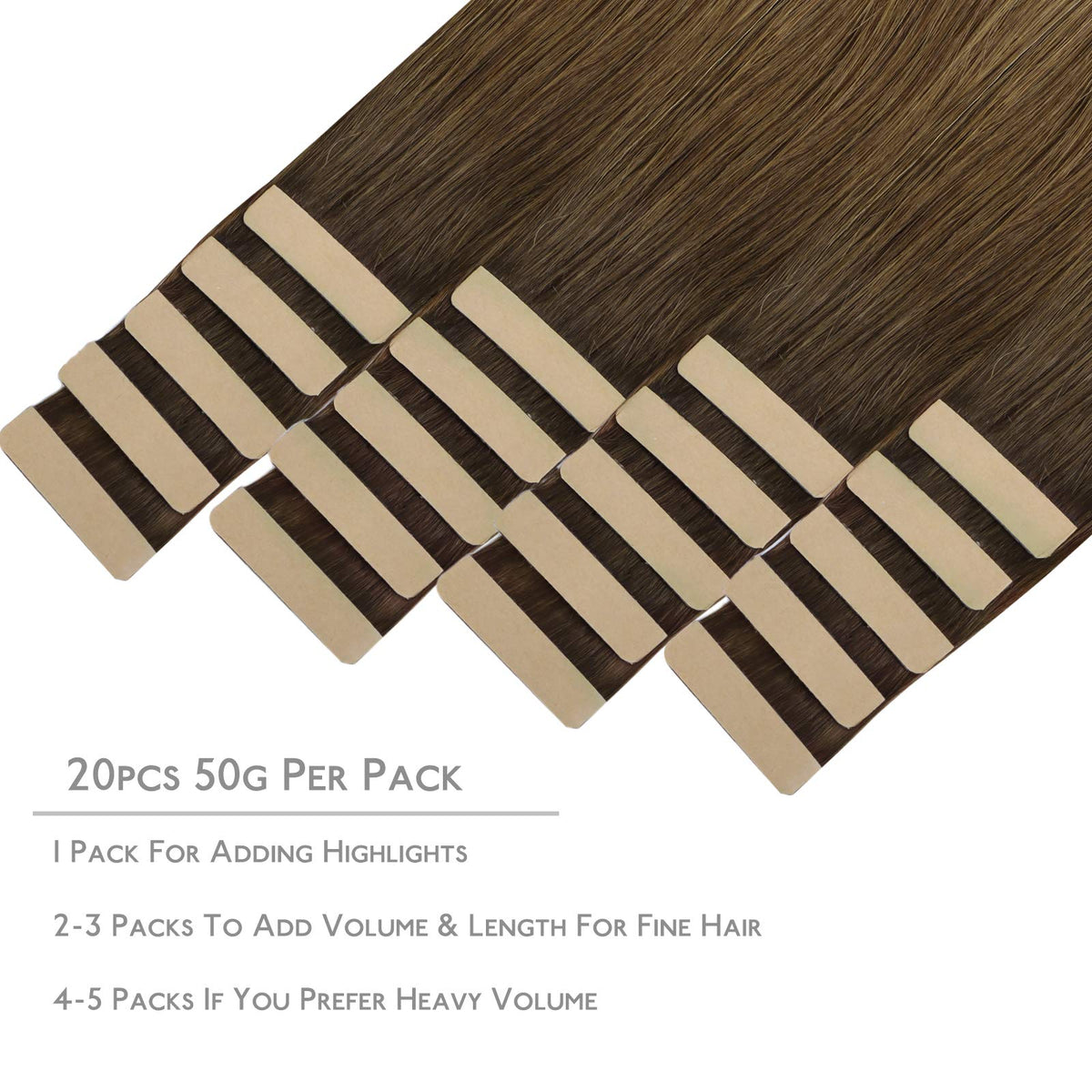 Wennalife Tape In Hair Extensions 20 pieces packaging