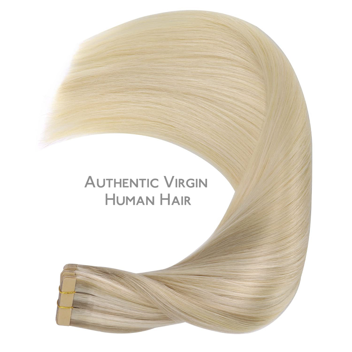 Wennalife Tape in Hair Extensions 22 inch Ash Blonde back view
