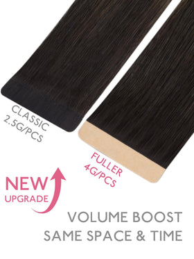 Wennalife Tape in Hair Extensions 22 inch Balayage Dark Brown in packaging