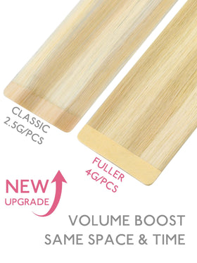 Wennalife Tape in Hair Extensions 24 inch Light Blonde close-up of the weft