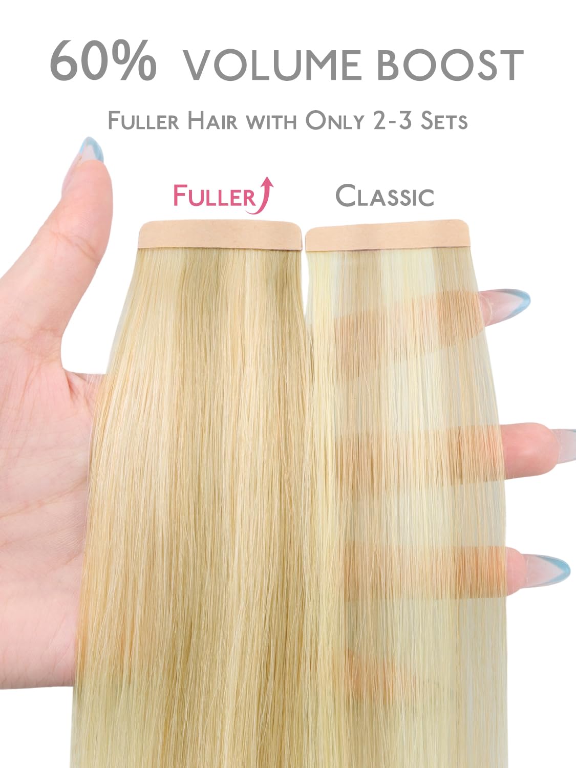Wennalife Tape in Hair Extensions 24 inch Light Blonde packaging