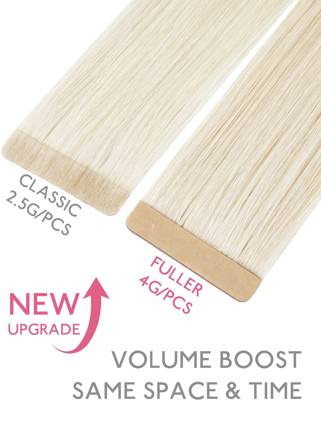 Wennalife Tape in Hair Extensions 24 Inch White Blonde packaging