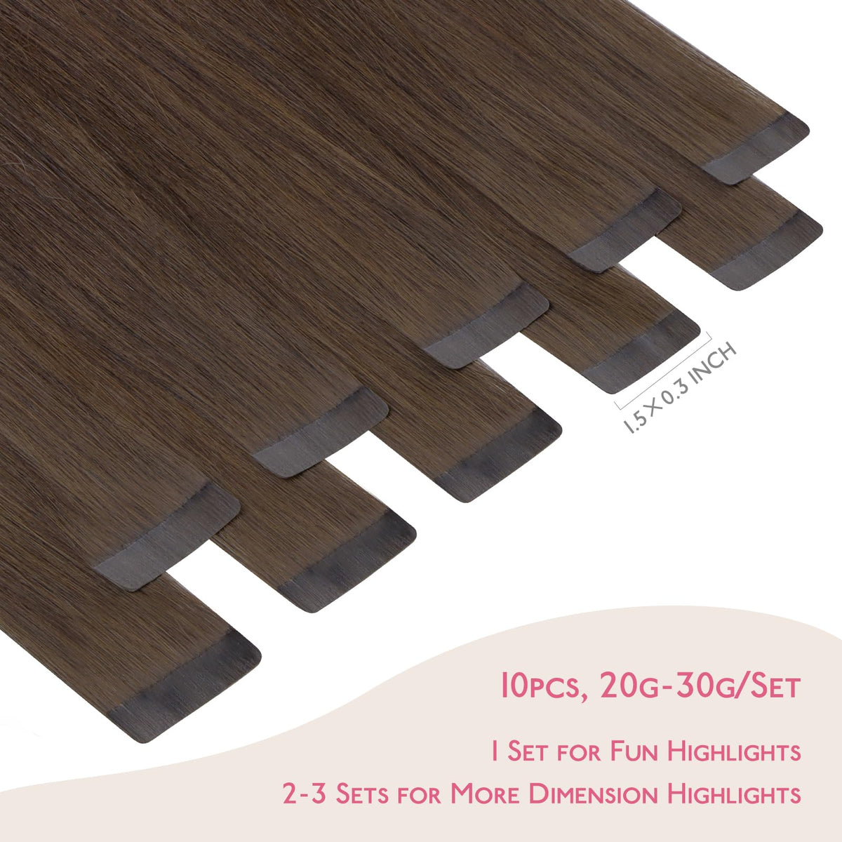 Wennalife Tape in Hair Extensions Chocolate Brown packaging
