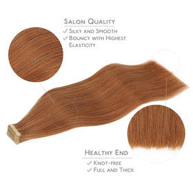 Wennalife Tape in Hair Extensions Cinnamon Terra Copper colour sample