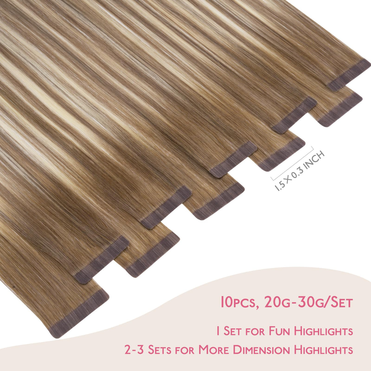 Wennalife Tape In Hair Extensions close-up of platinum ends