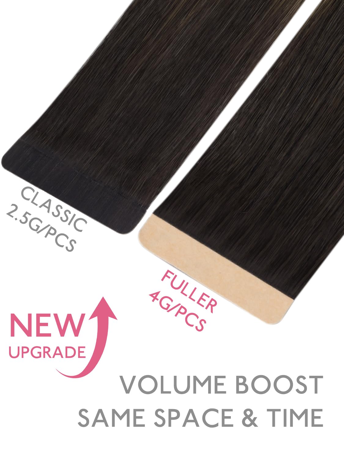 Wennalife Tape in Hair Extensions close-up of PU skin weft