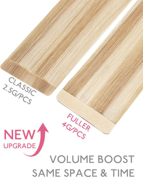 Wennalife Tape in Hair Extensions close-up of PU skin weft