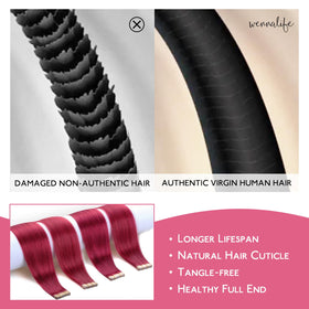 Wennalife Tape in Hair Extensions close-up of tape
