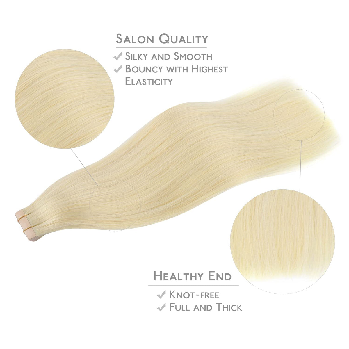 Wennalife Tape in Hair Extensions close-up showing texture