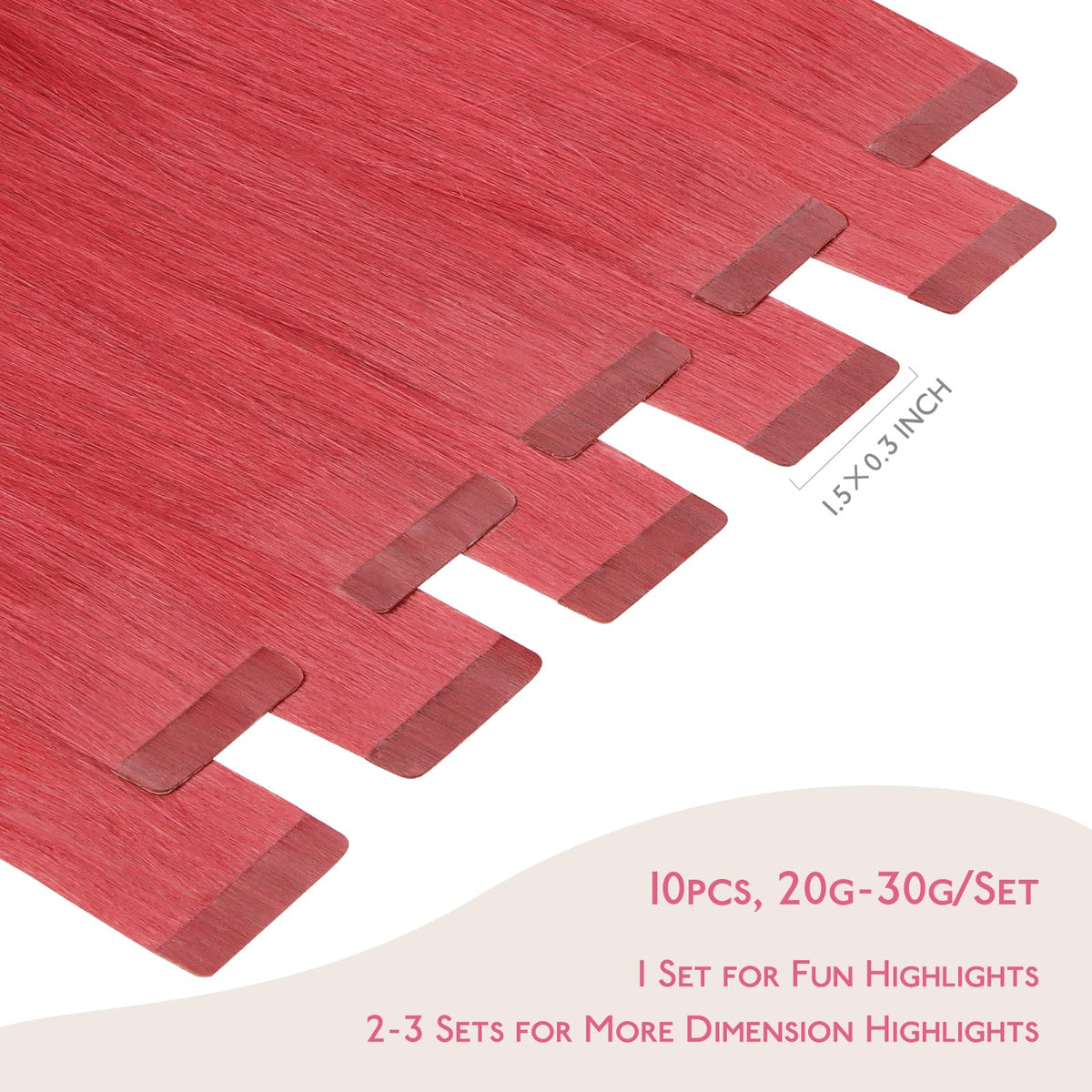 Wennalife Tape in Hair Extensions Coral Red packaging