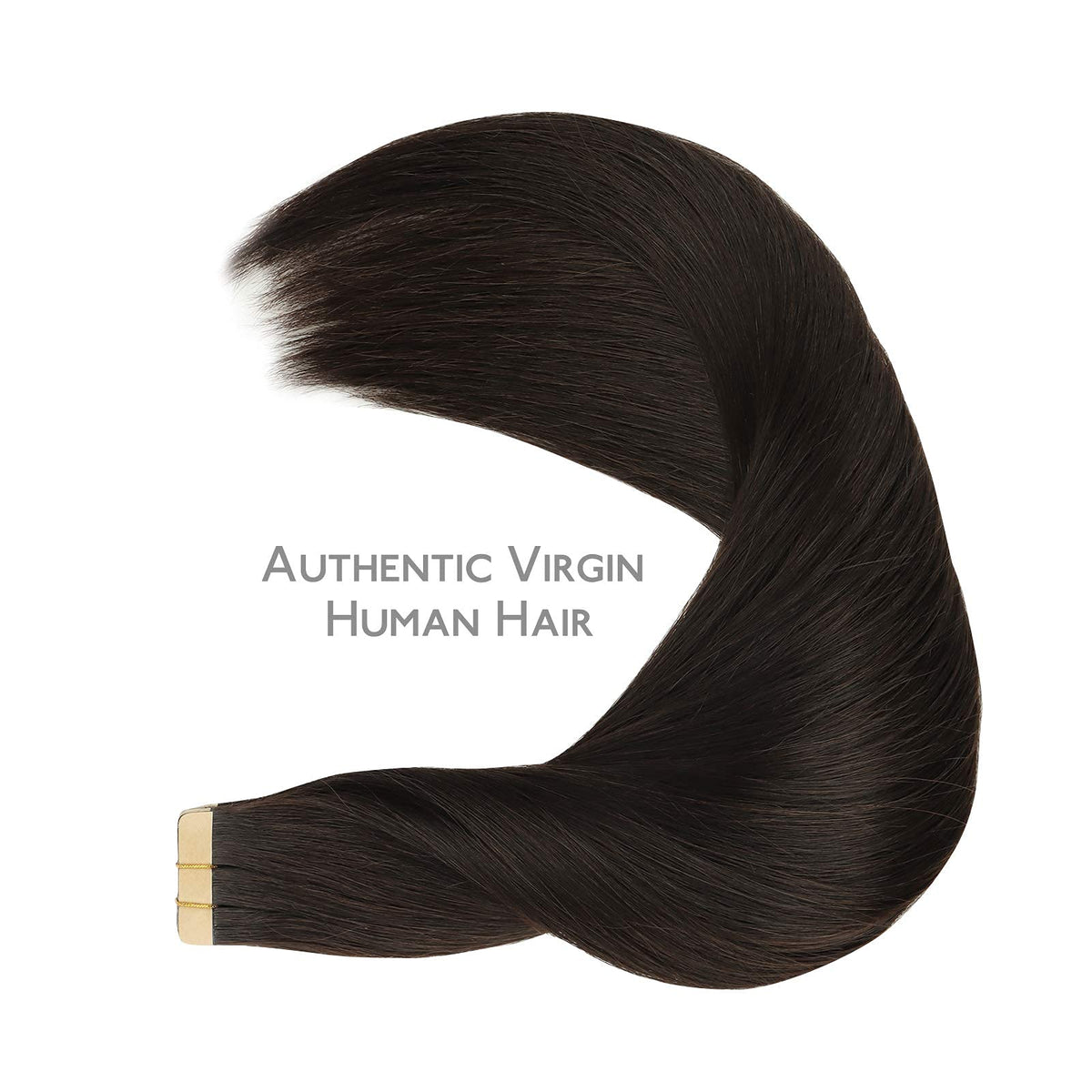 Wennalife Tape in Hair Extensions Dark Brown on model