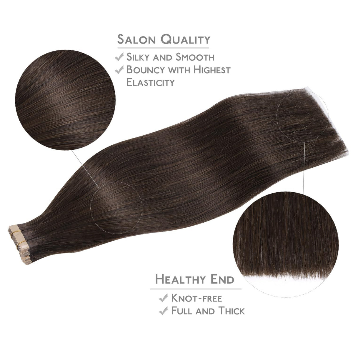 Wennalife Tape in Hair Extensions displayed in natural light