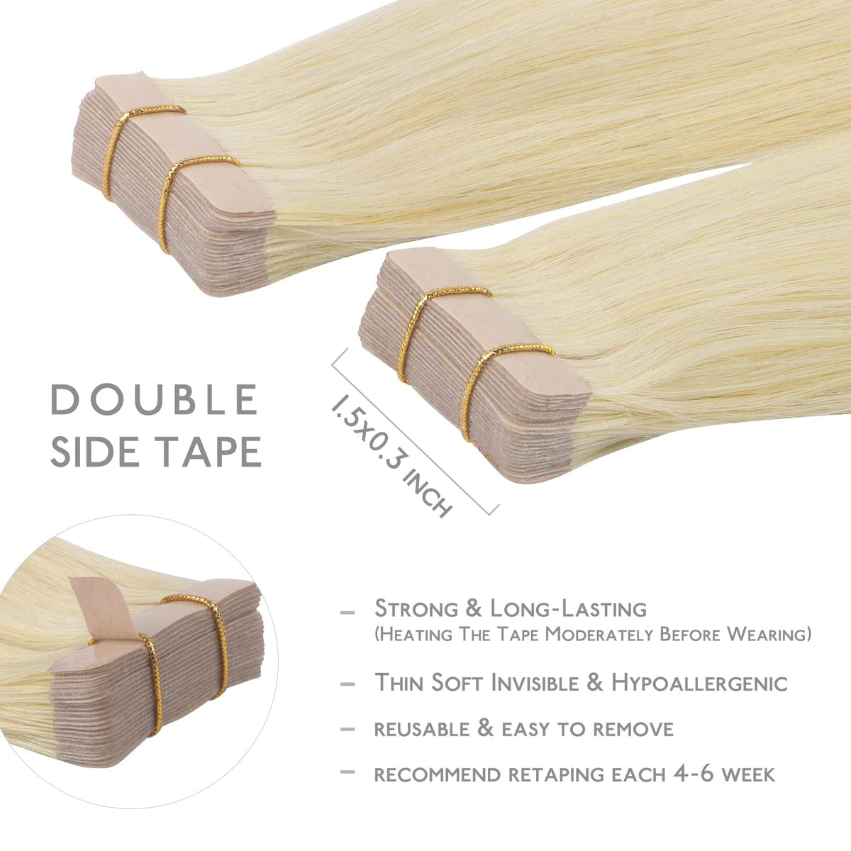 Wennalife Tape in Hair Extensions displayed on a flat surface
