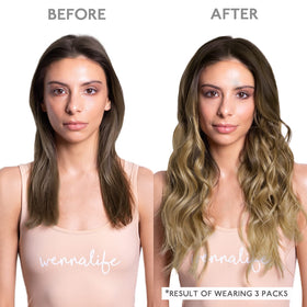 Wennalife Tape In Hair Extensions displayed on a hair mannequin