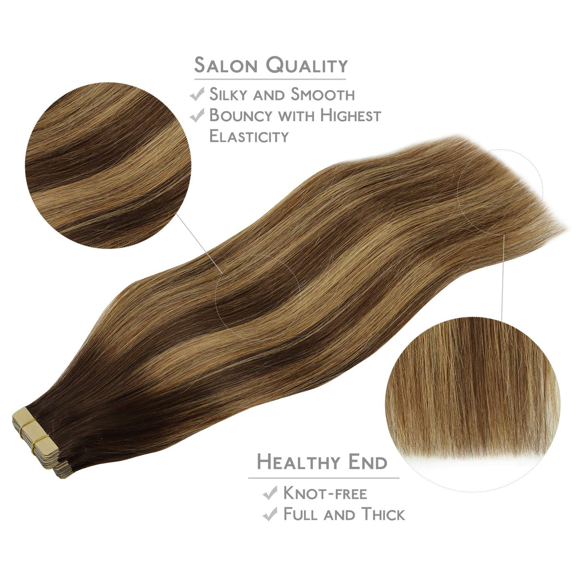 Wennalife Tape in Hair Extensions displayed on a mannequin