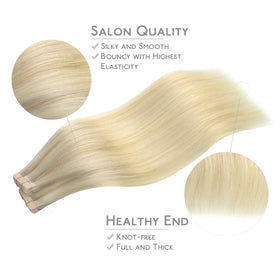 Wennalife Tape in Hair Extensions displayed on a mannequin