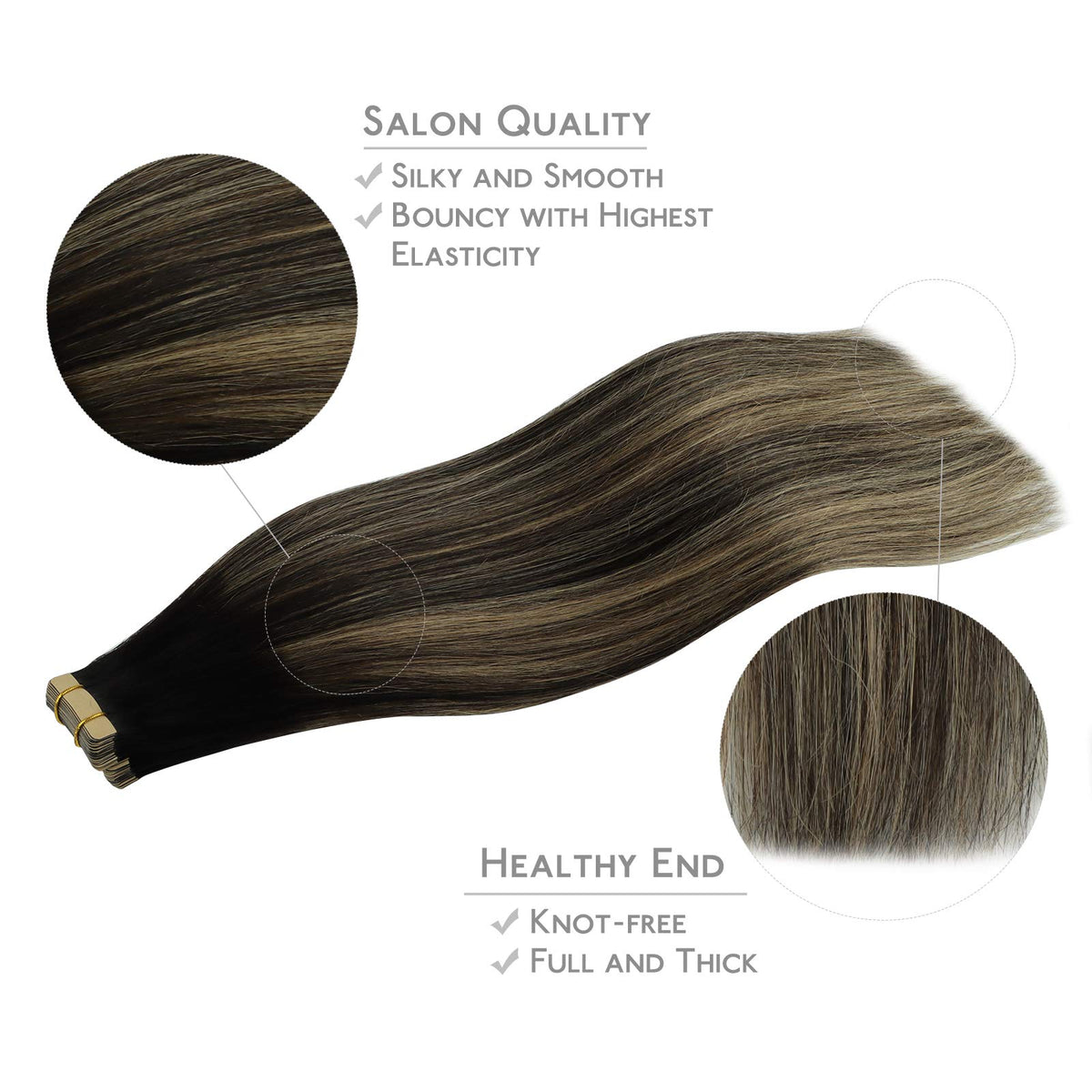 Wennalife Tape in Hair Extensions displayed on a mannequin