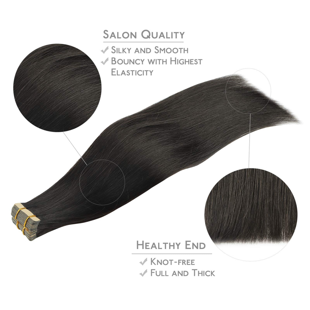 Wennalife Tape in Hair Extensions displayed on a model