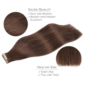Wennalife Tape in Hair Extensions displayed on a model